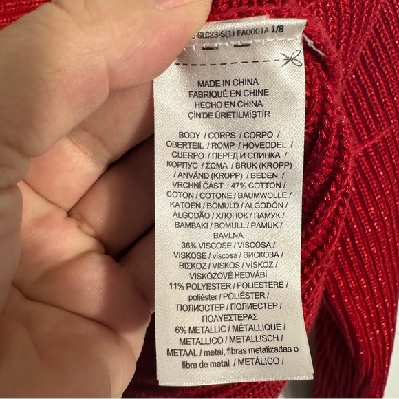 Lauren Ralph Lauren metallic red dolman sleeve sweater, sz PS, fall, holidays - Picture 6 of 10